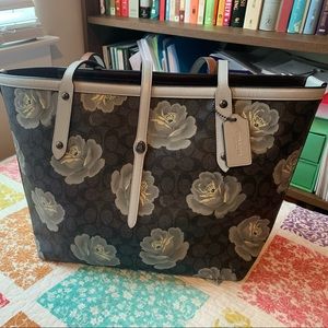 Coach Blue Floral Tote